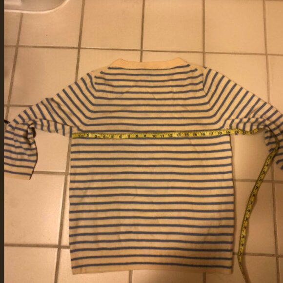 J. Crew Tippi Striped Butterfly Merino Wool Sweater Sz L - Picture 4 of 6